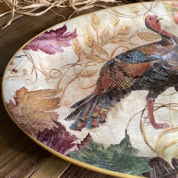 Pottery Barn Dining Pottery Barn Large Fall Harvest Fresco Turkey